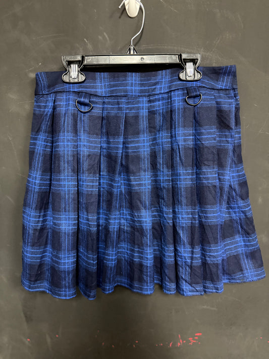 Chou Yatou Blue & Black Plaid Skirt - Med