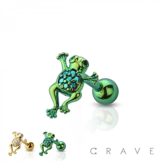 FROG TOP 316L SURGICAL STEEL BAR CARTILAGE