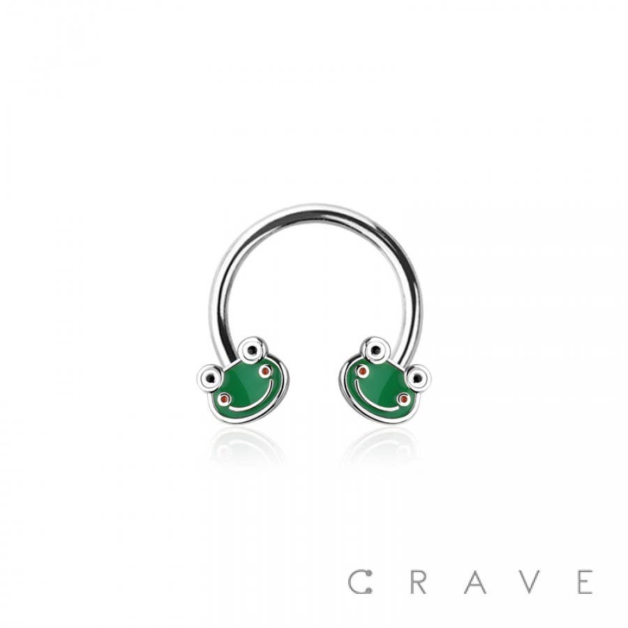 316L SURGICAL STEEL FROG SMILE HORSESHOE/SEPTUM