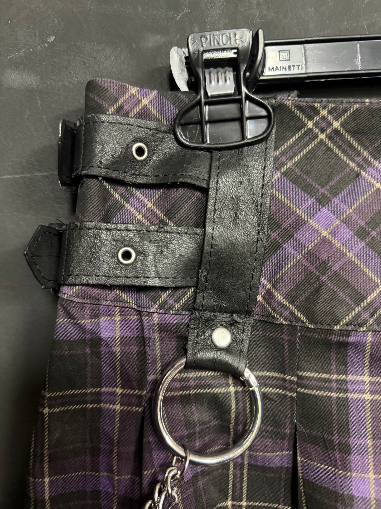 Older Killstar Purple & Black Plaid Skirt- XS