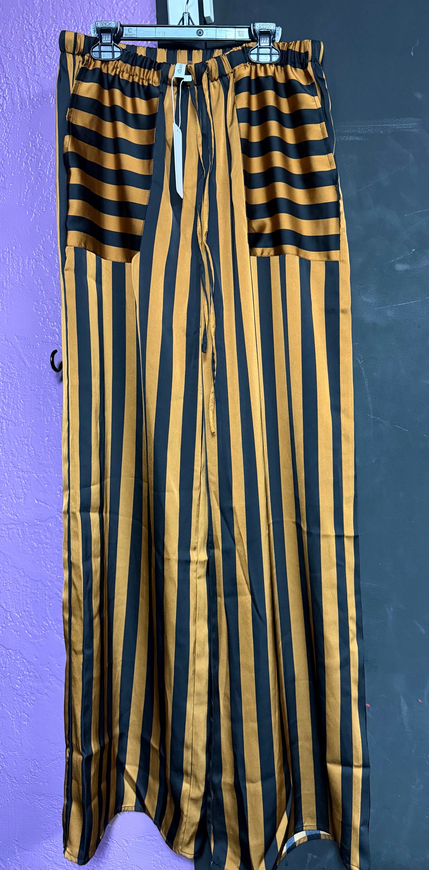 Glam -Orange & Black Sleep Pants- Small