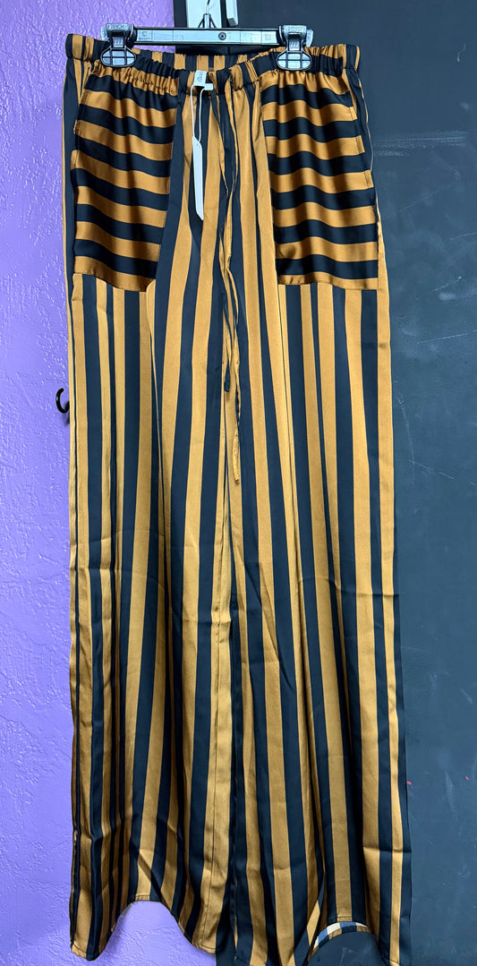 Glam -Orange & Black Sleep Pants- Small