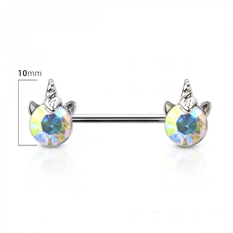 UNICORN ENDS 316L SURGICAL STEEL NIPPLE BAR