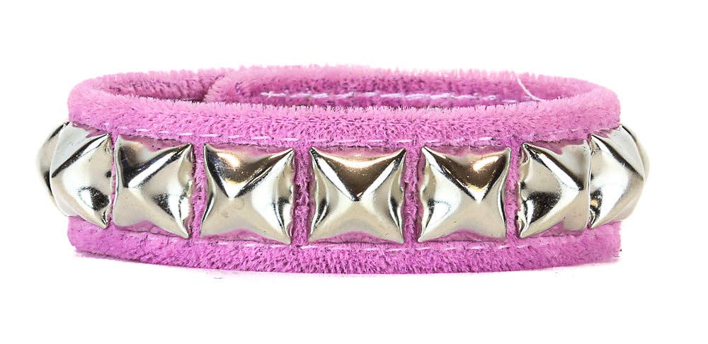 BC194VEL VELVET SINGLE ROW PYRAMID BRACELET