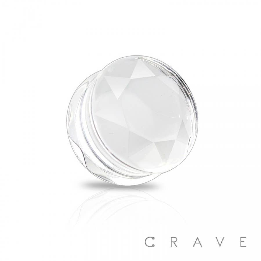 FACETED GLASS CUT DOUBLE FLARED PLUG