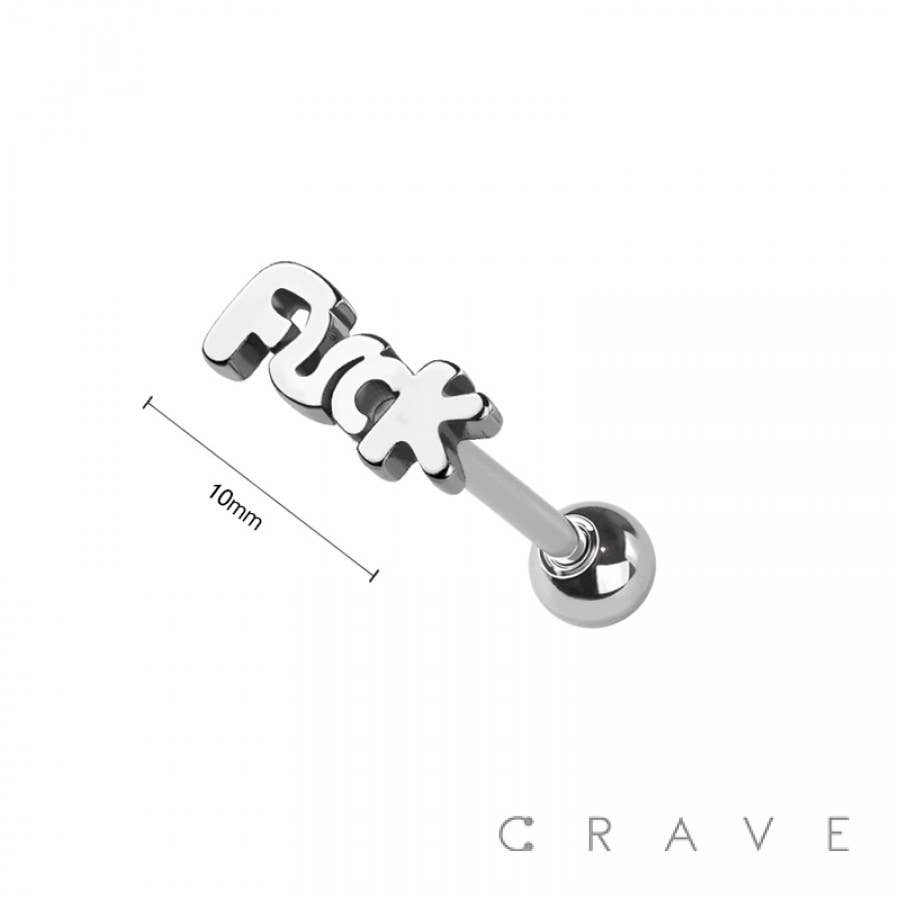 F WORD 316L SURGICAL STEEL TONGUE BARBELL
