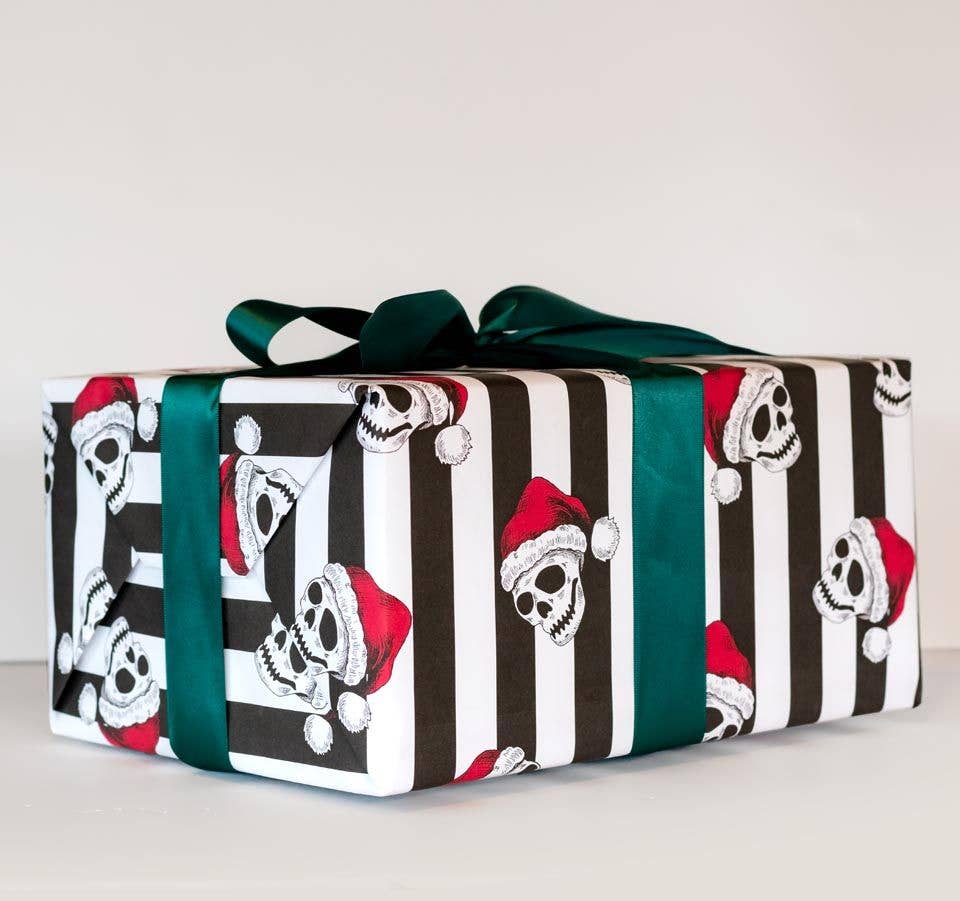 Santa Skull Gift Wrap (8ft Roll)