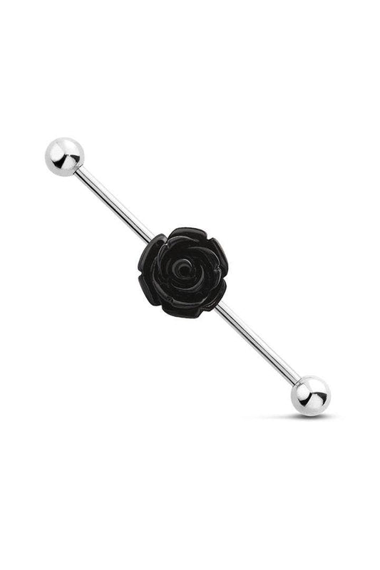ROSE CENTER 316L SURGICAL STEEL INDUSTRIAL BARBELL