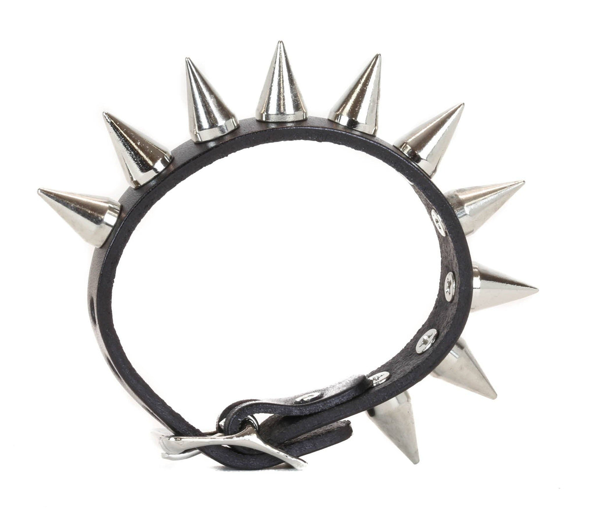 BC317 1 ROW SMALL CONE SPIKE BUCKLE BRACELET