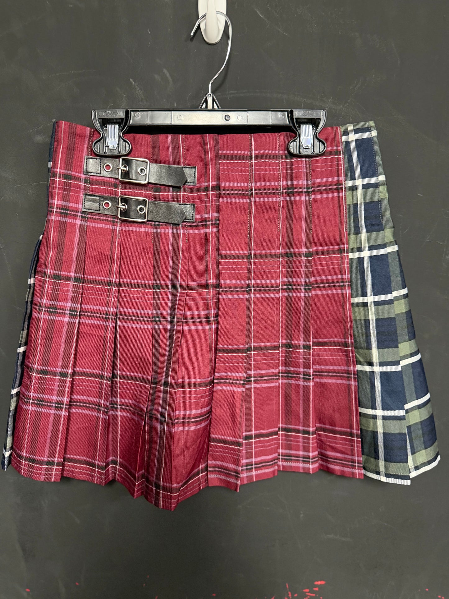 Red Plaid Split/Kilt Style Skirt (NOBO) M 7/9