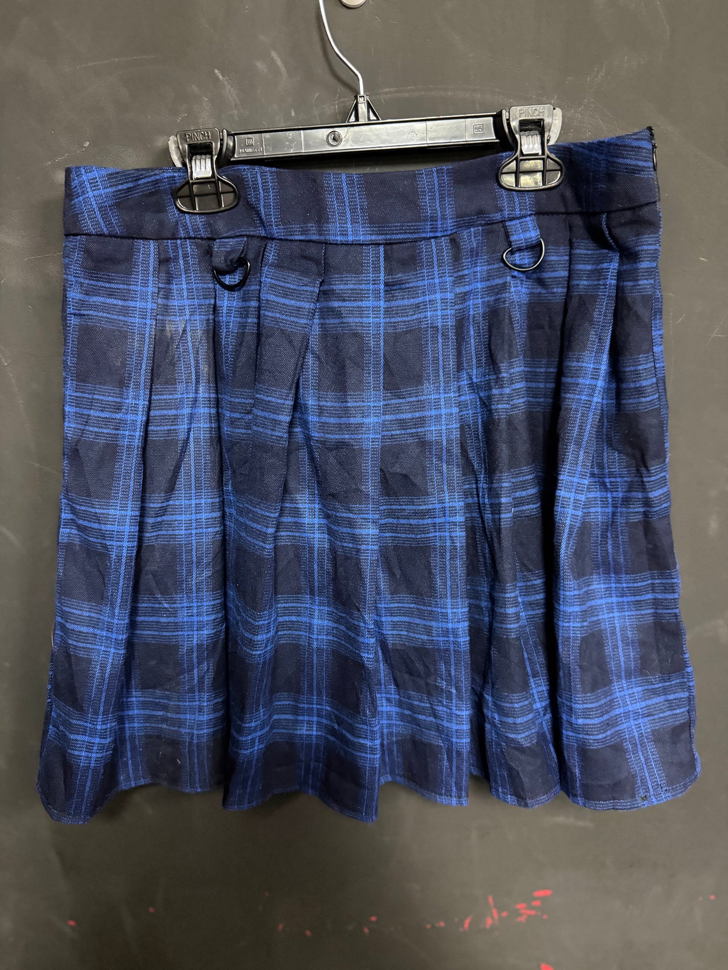 Chou Yatou Blue & Black Plaid Skirt - Med
