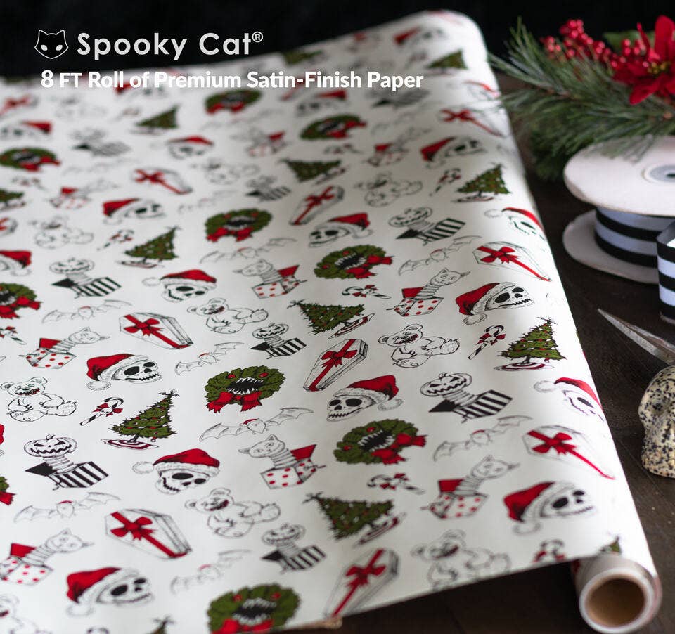 Gothic Christmas Gift Wrap (8ft Roll)