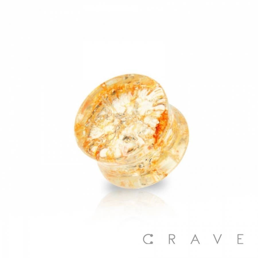 CRACKED GLASS DOUBLE FLARED SADDLE PLUG