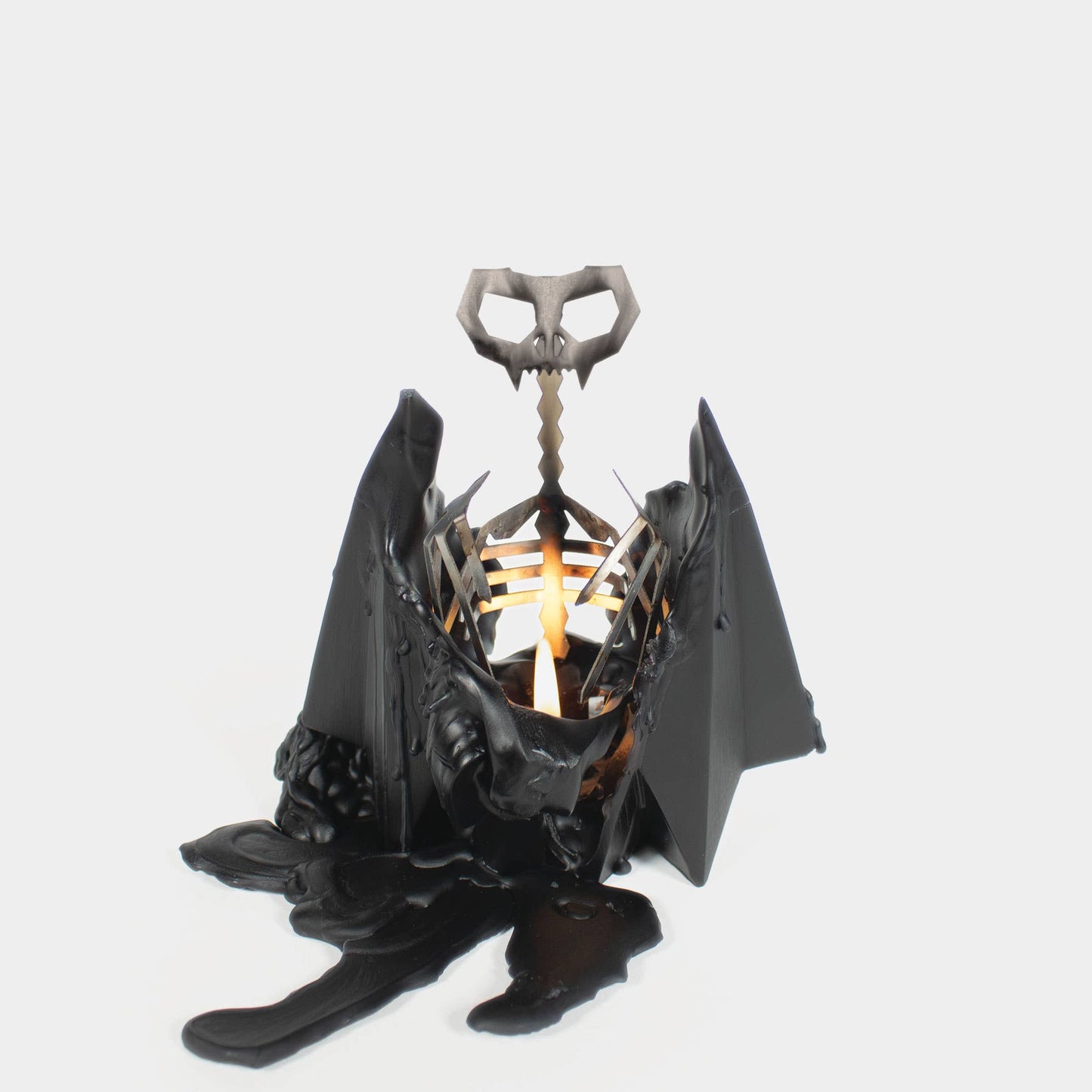 PyroPet Blaka Bat Skeleton Candle - 7" Tall, Black