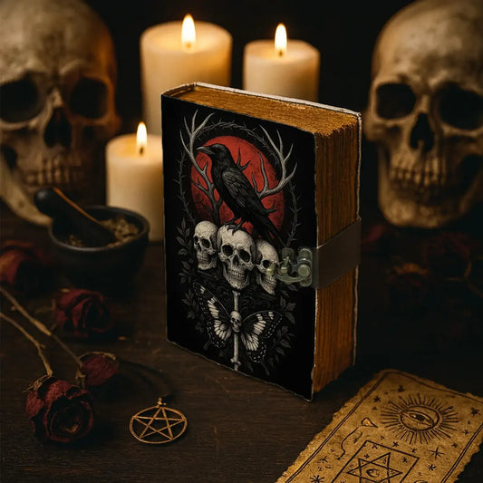 Raven Leather Journal Spell Book of Shadows Wiccan Grimoire