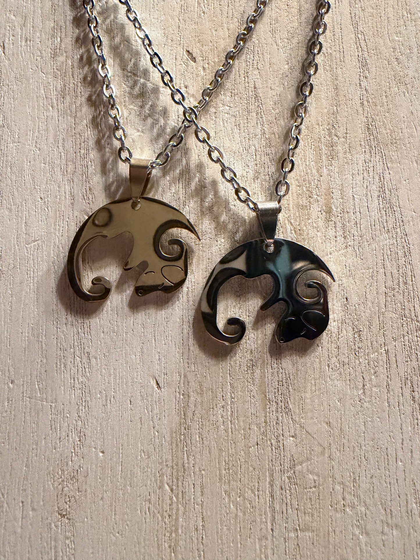 Best Friend/Couple Necklace Set — Silver and Gold Dogs