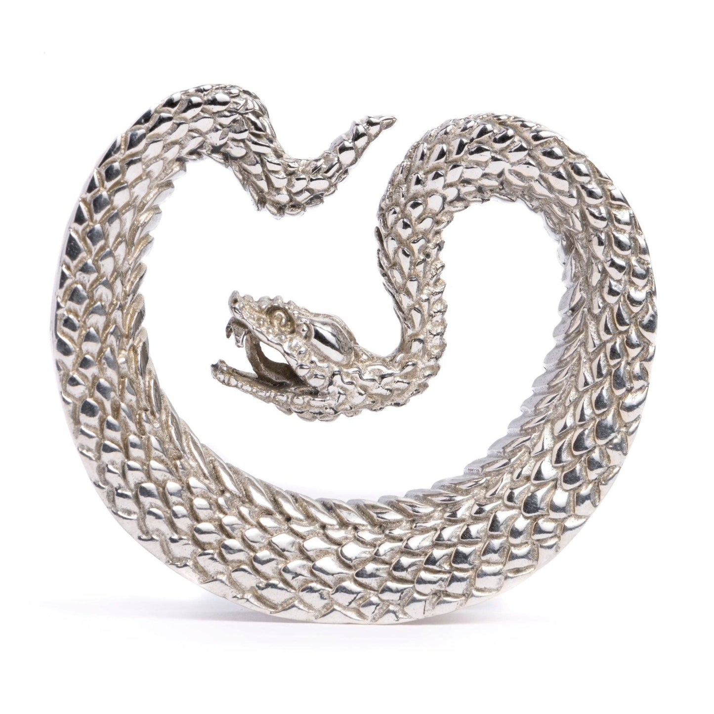 Silver Snake Saddle Plug / Tunnel / Gauge