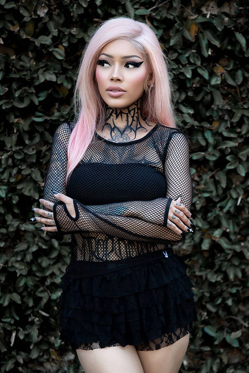 Moonshade Fishnet Thumbholes Top