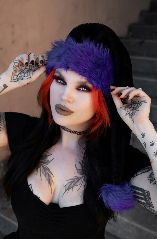Santa Claws Hat (purple/black)