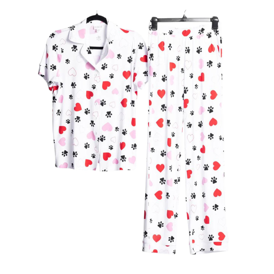 Lularoe Serene Set- Hearts & Paw Prints- Size XS
