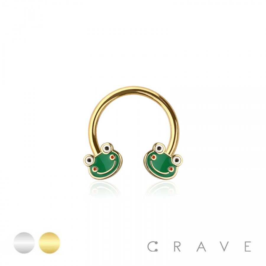 316L SURGICAL STEEL FROG SMILE HORSESHOE/SEPTUM