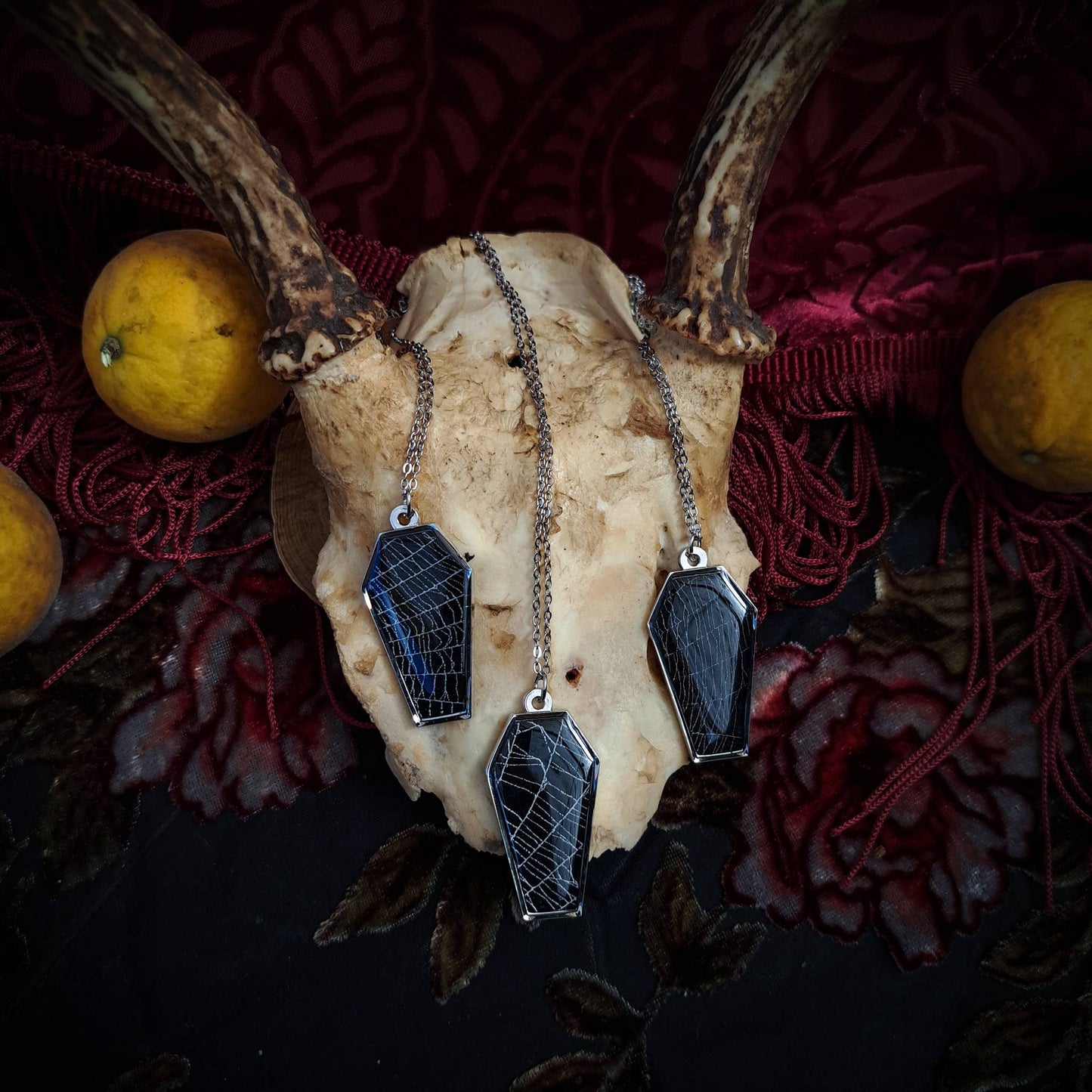 Real Spiderweb Coffins Silver (Necklace)