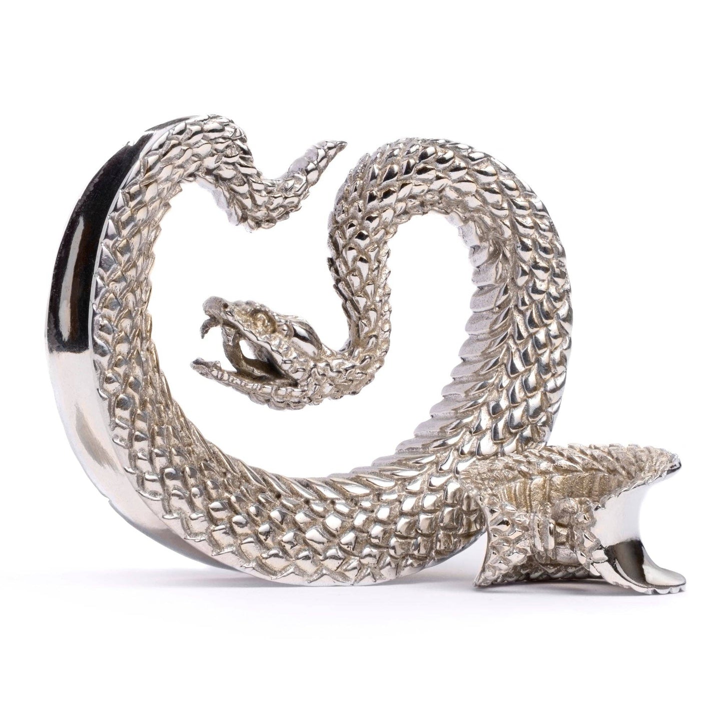 Silver Snake Saddle Plug / Tunnel / Gauge