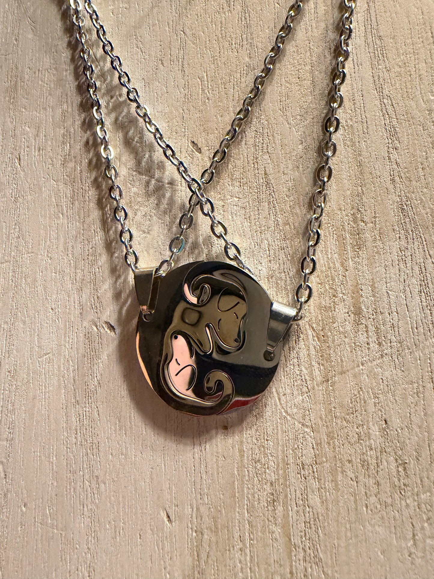 Best Friend/Couple Necklace Set — Silver and Gold Dogs