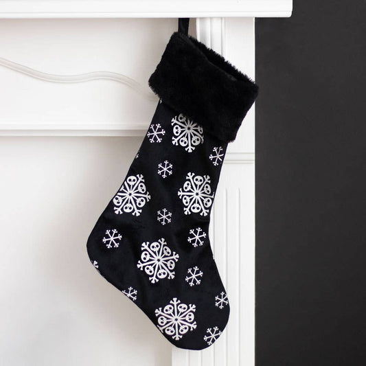 Black Goth Creepy Christmas Stocking