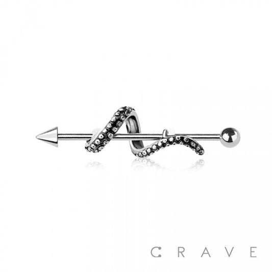 KRAKEN TENTACLE WITH SPIKE 316L SURGICAL STEEL INDUSTRIAL