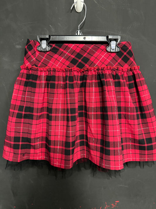 Cherokee red plaid layered skirt (M 7/8)