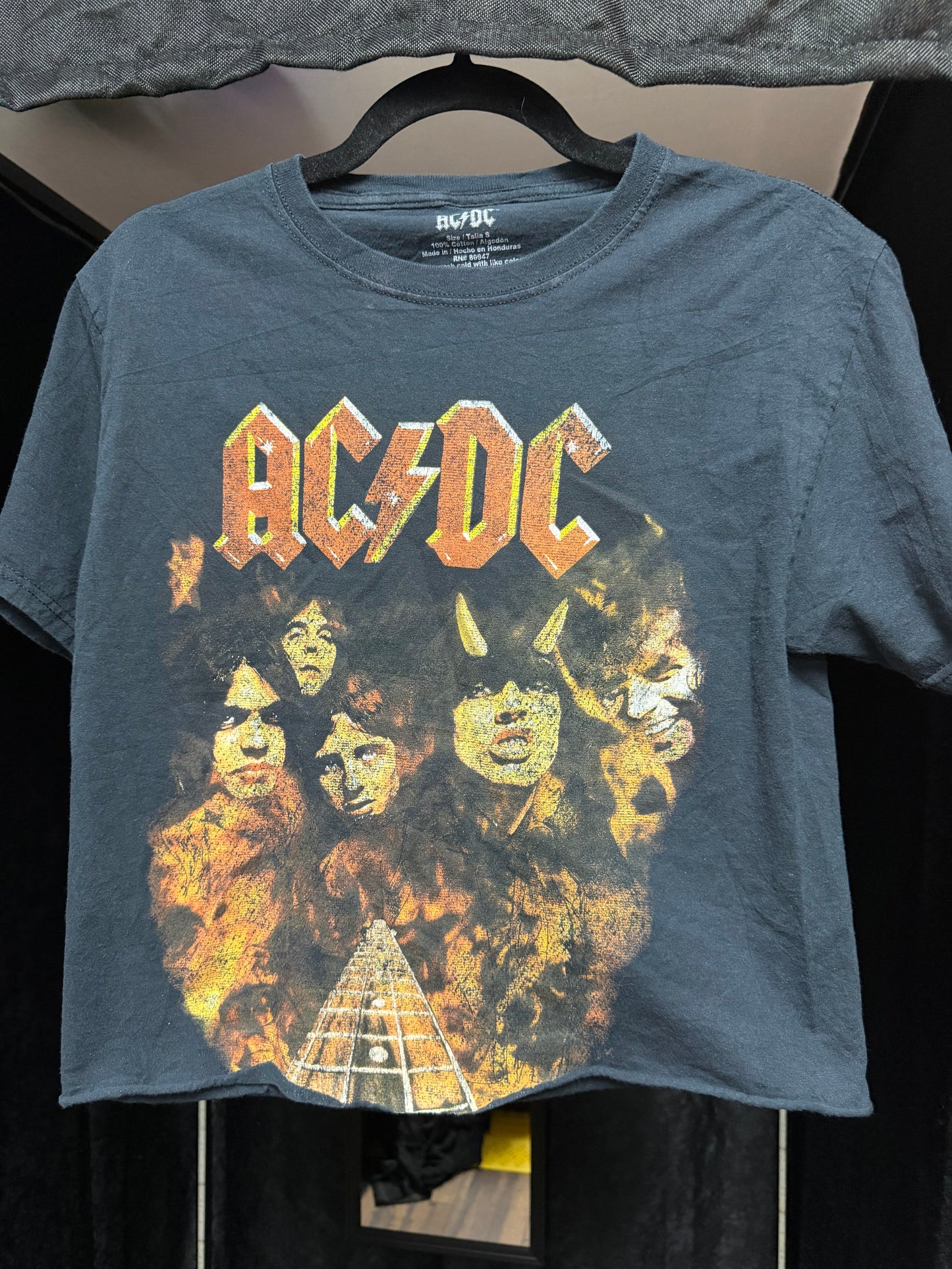 2019 ACDC Crop Top- Size Small