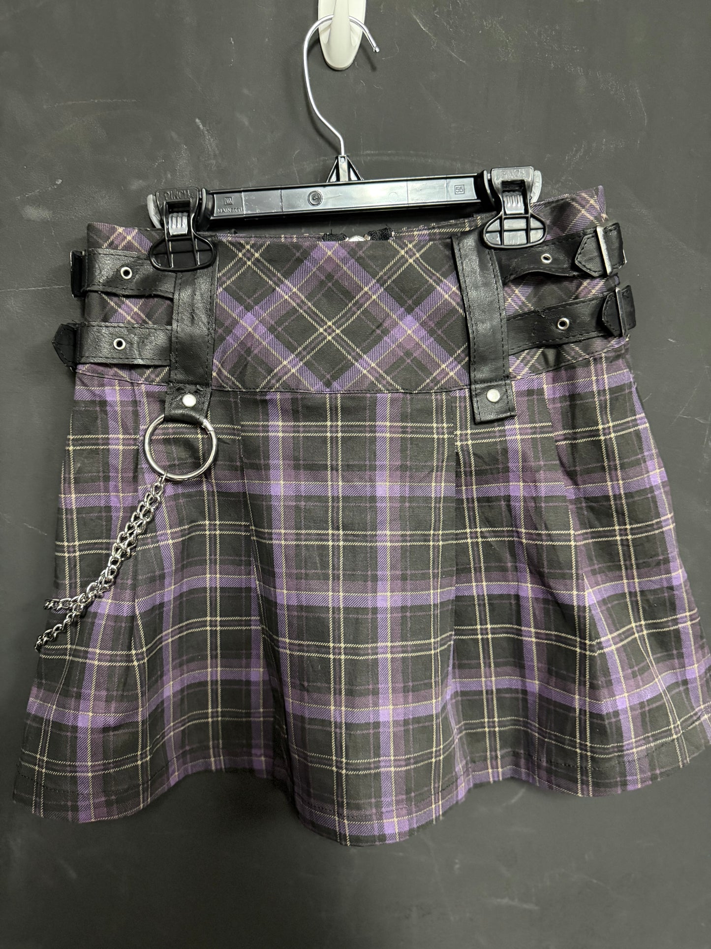 Older Killstar Purple & Black Plaid Skirt- XS