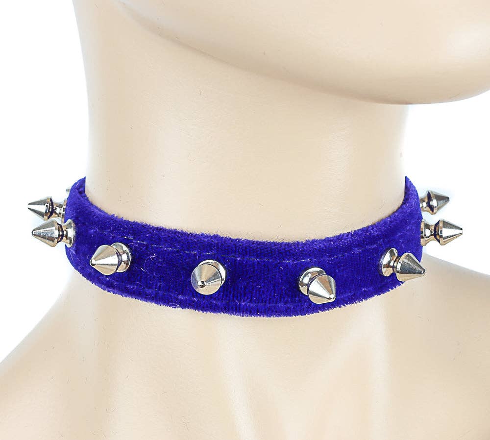 VELVET SPIKE CHOKERS