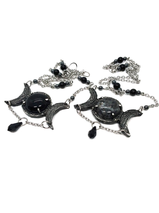Triple Moon Goddess Necklace