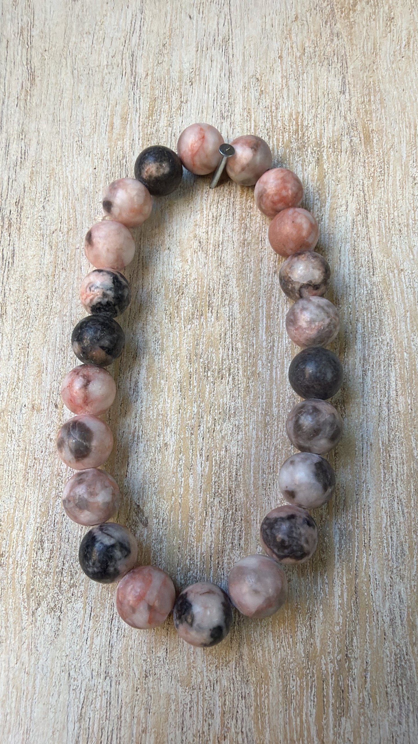 8mm Pink Zebra Bracelet