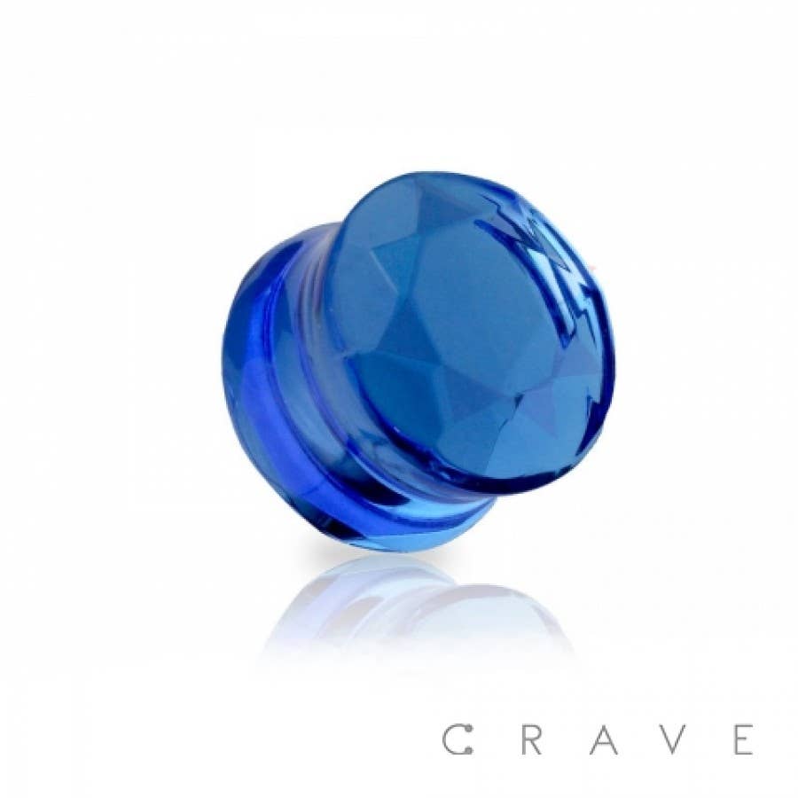 FACETED GLASS CUT DOUBLE FLARED PLUG
