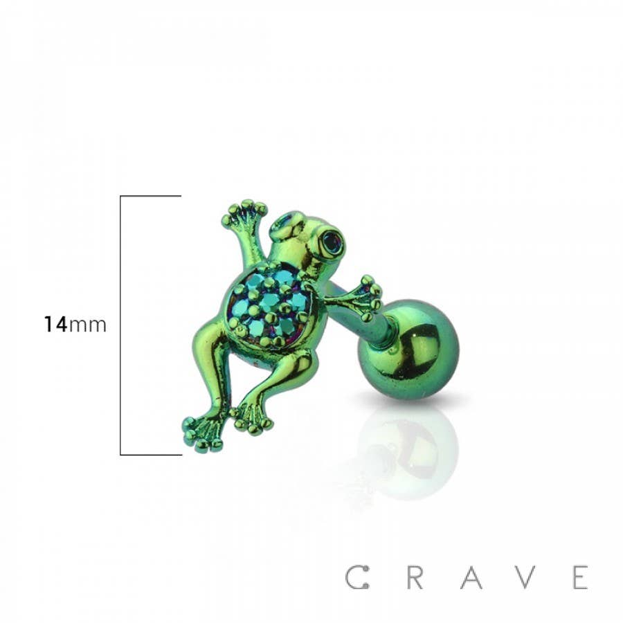 FROG TOP 316L SURGICAL STEEL BAR CARTILAGE