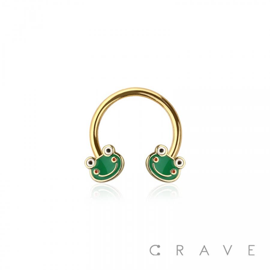 316L SURGICAL STEEL FROG SMILE HORSESHOE/SEPTUM