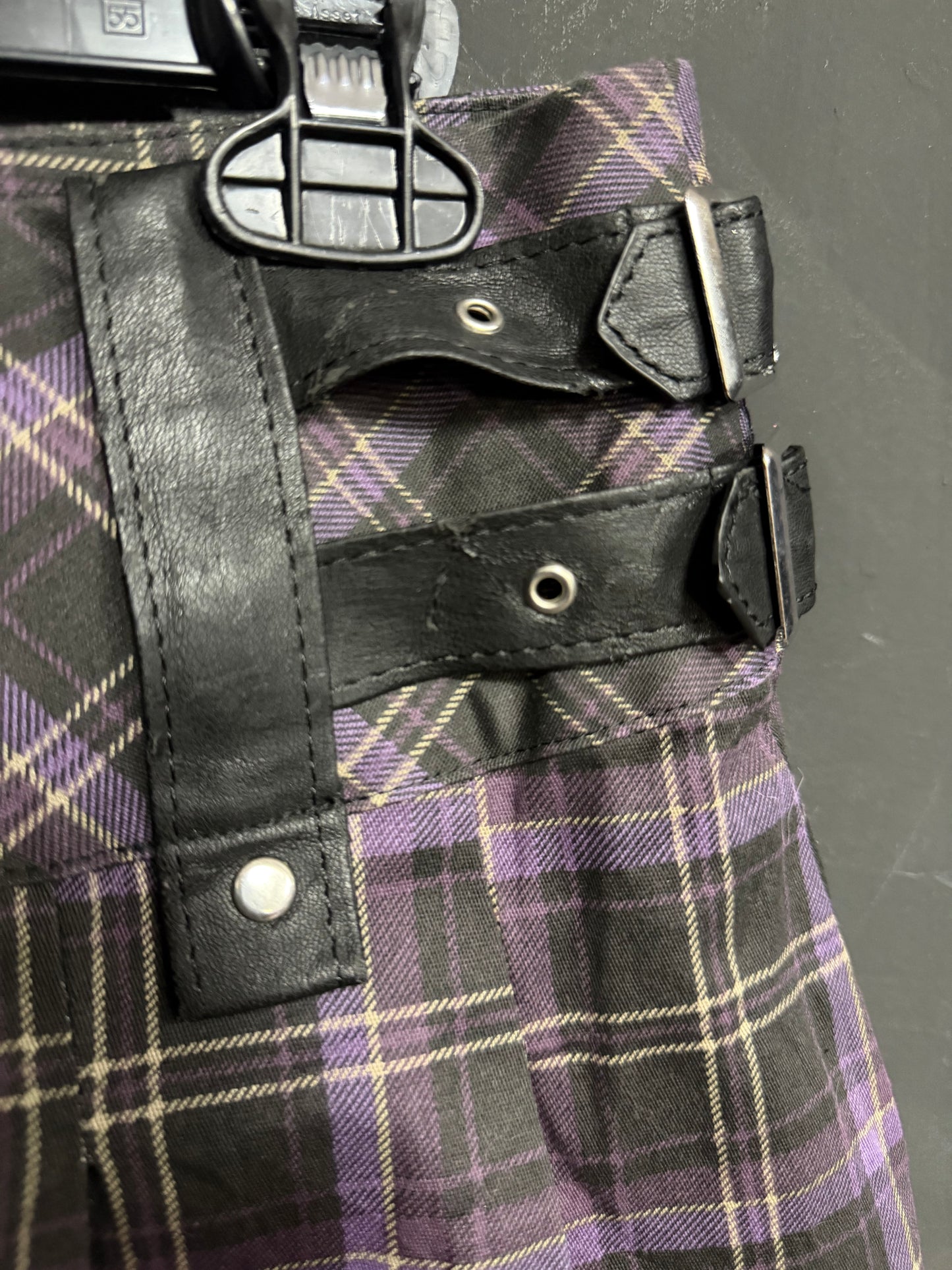 Older Killstar Purple & Black Plaid Skirt- XS