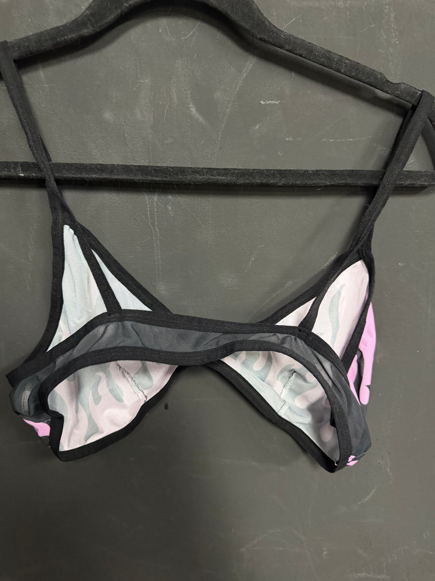 Pink & Black Flame Sheer Bra Top- Size M/L?