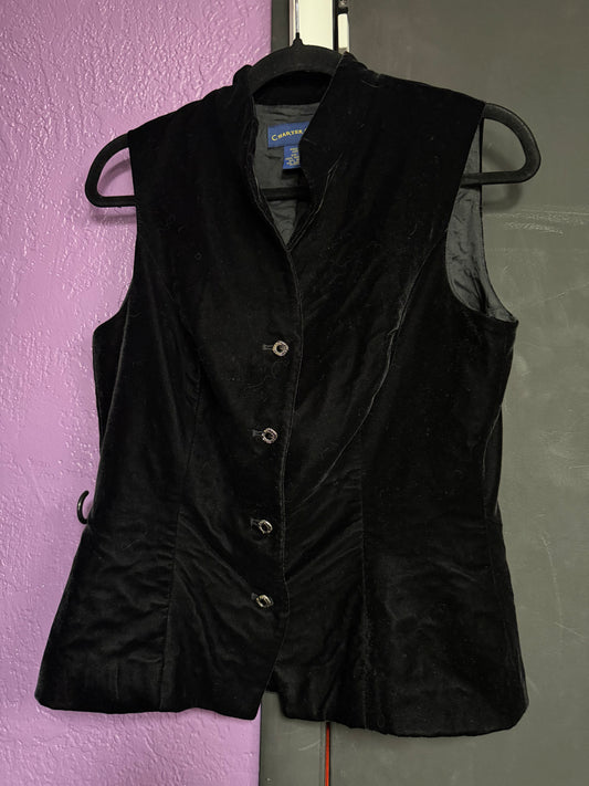 Charter Club Black Velvet Vest- Size 6