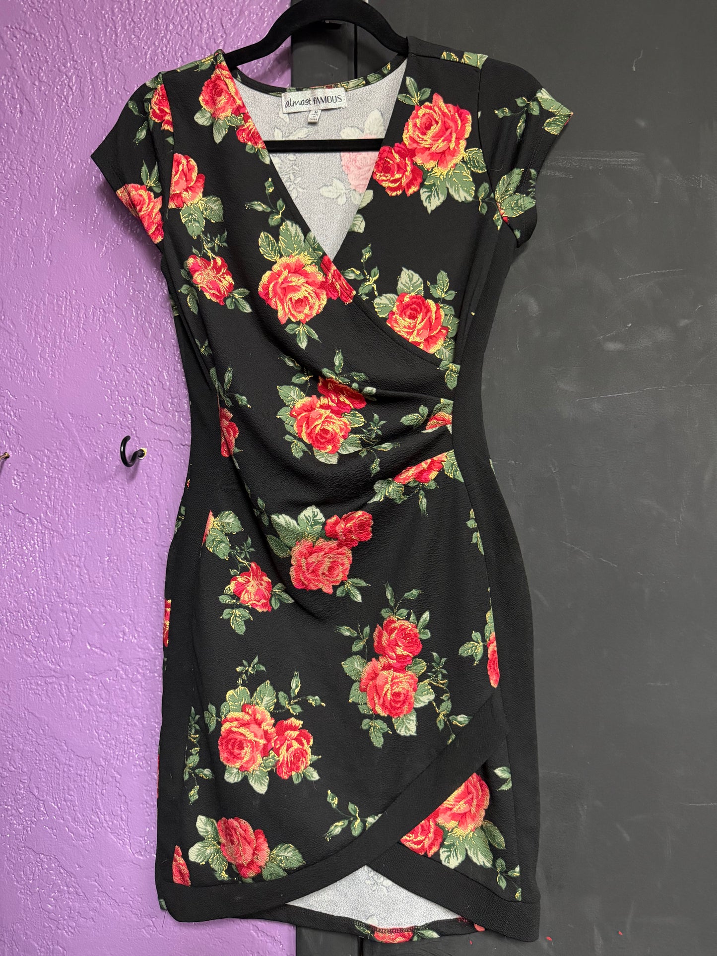 Almost Famous Rose BodyCon Dress- Med