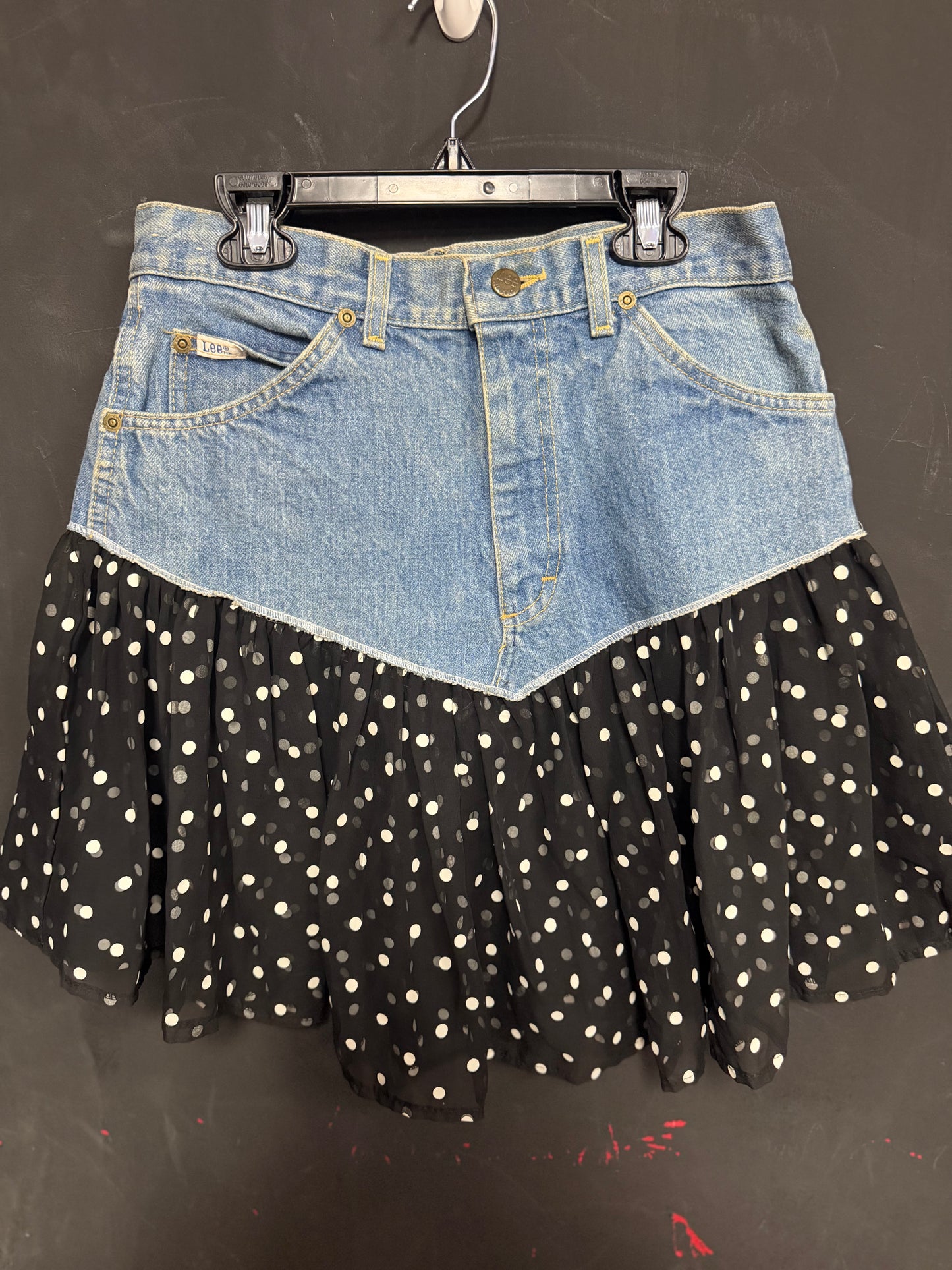 Custom Lee Jeans Polka Dot Skirt- Med