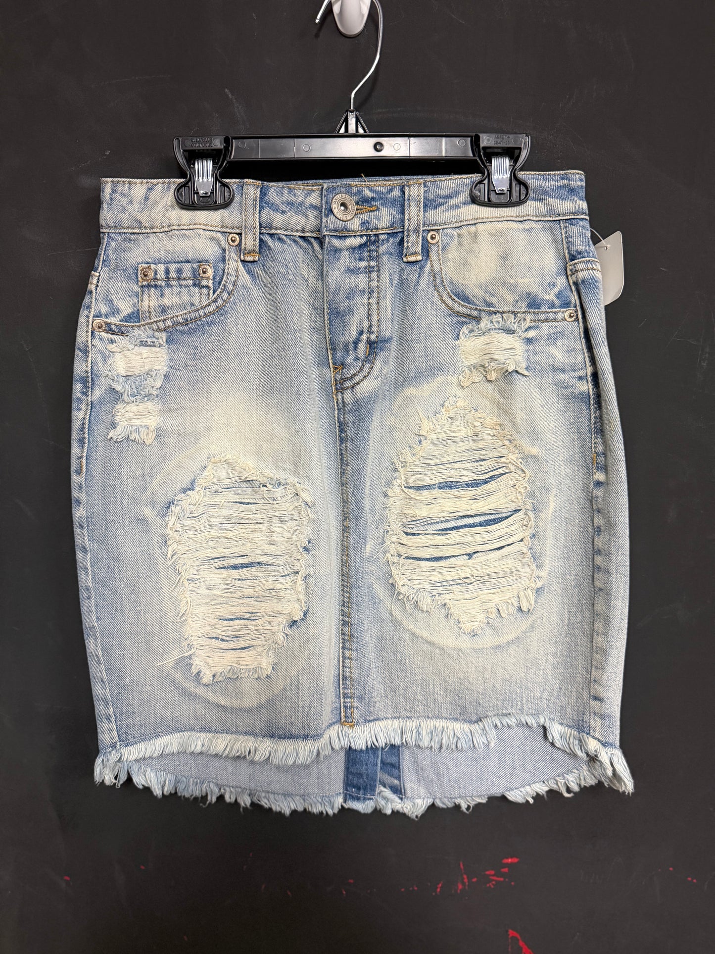 Vanilla Star Y2K Light Wash Distressed Skirt-Size 3/4
