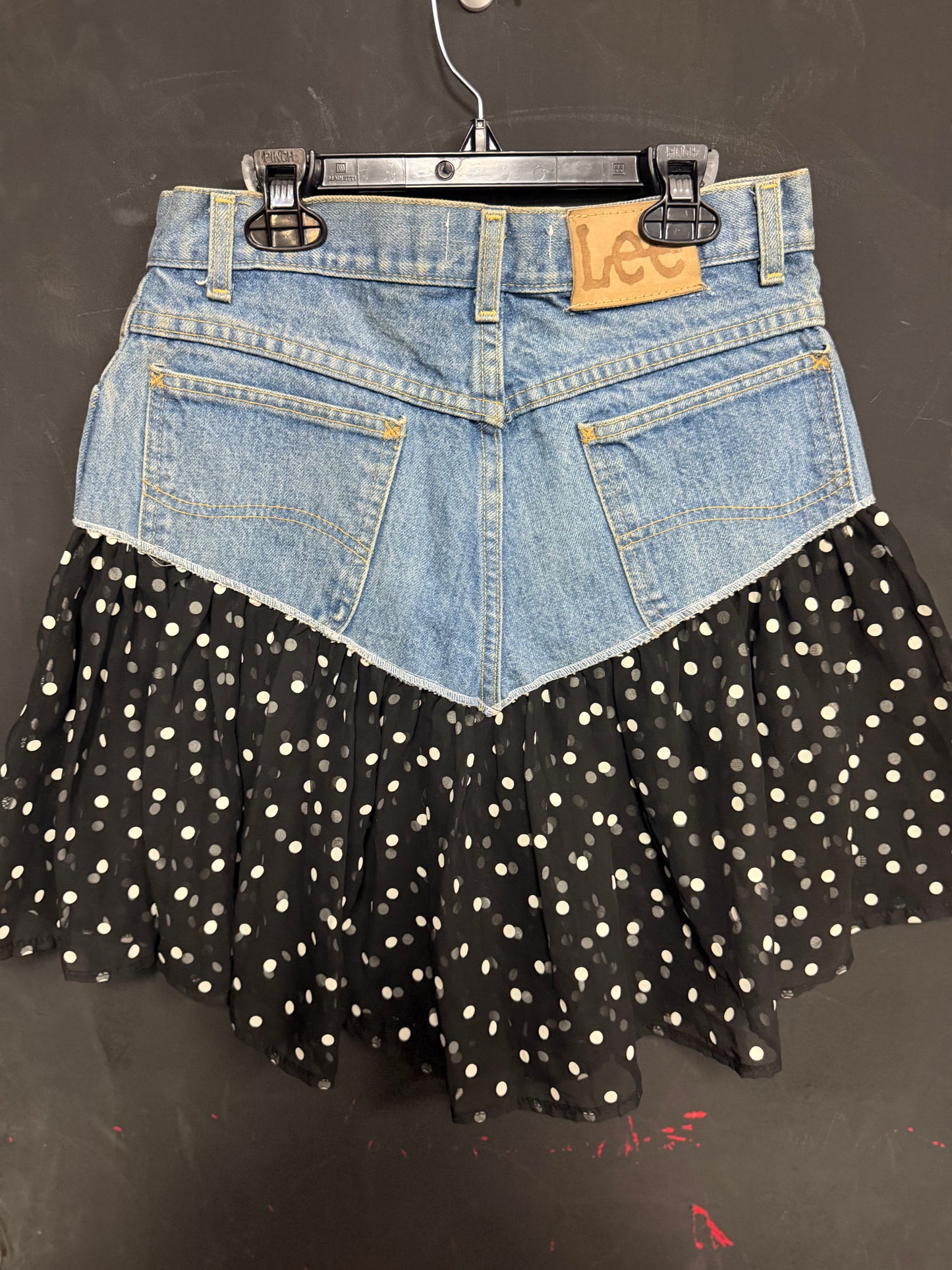 Custom Lee Jeans Polka Dot Skirt- Med
