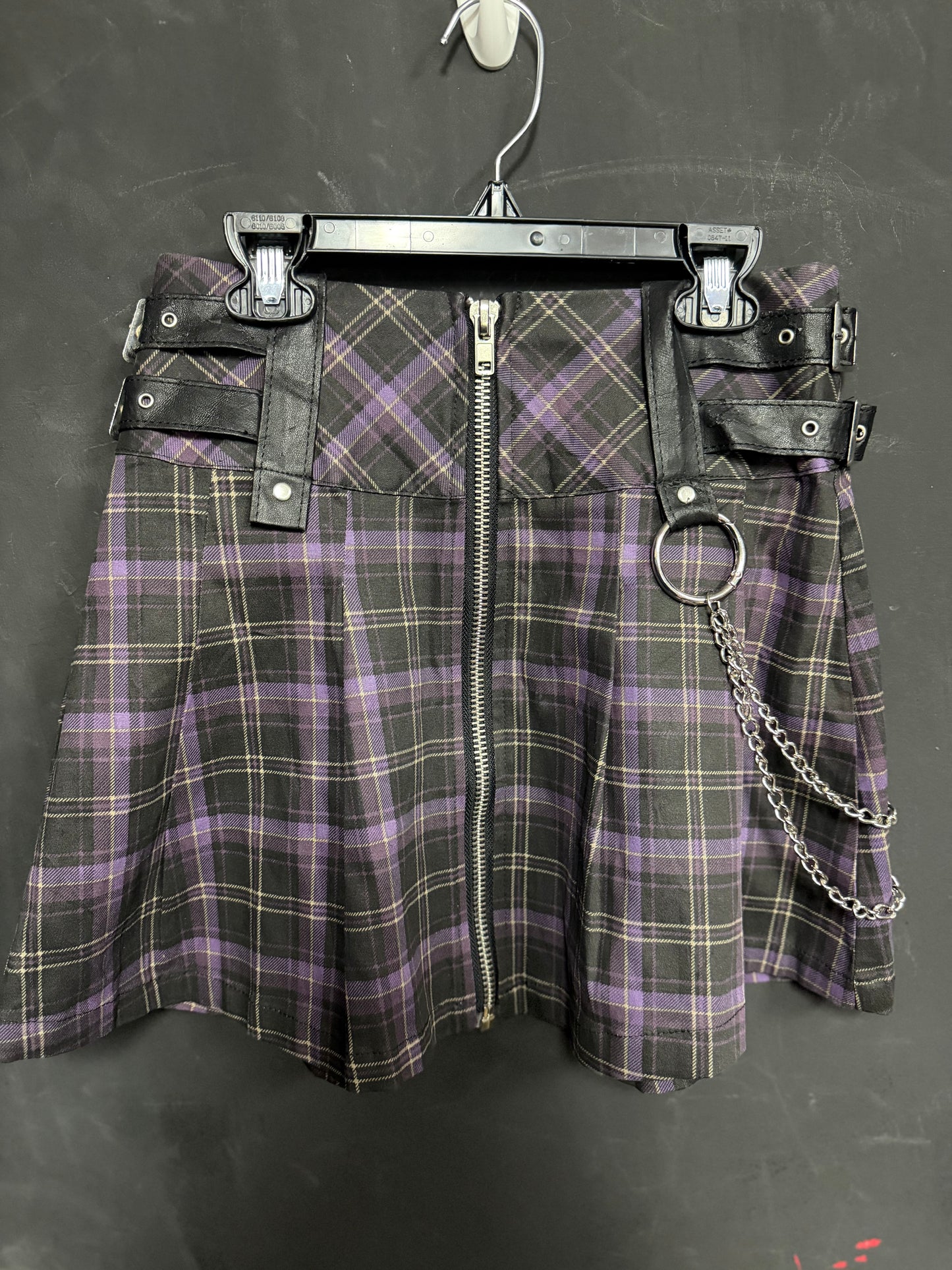 Older Killstar Purple & Black Plaid Skirt- XS
