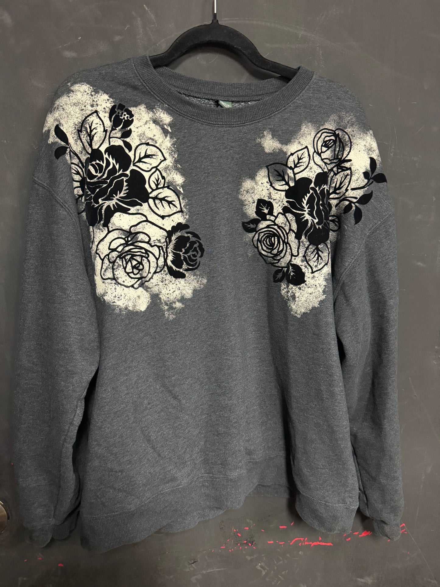Wild Fable Velvet Floral Gothic Crew Sweater- XL