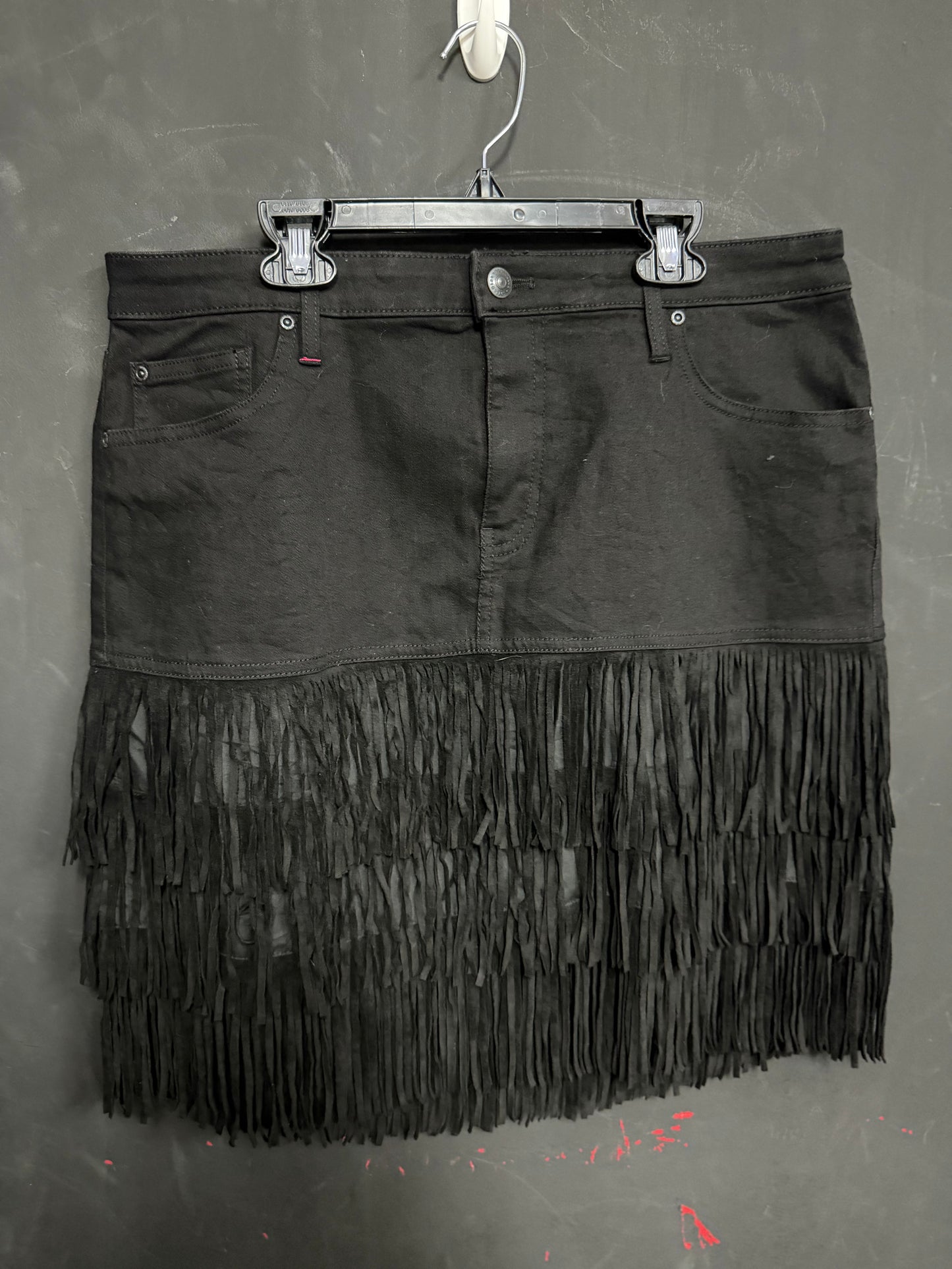 Western Goth- Miranda Lambert Fringe Skirt-XXL
