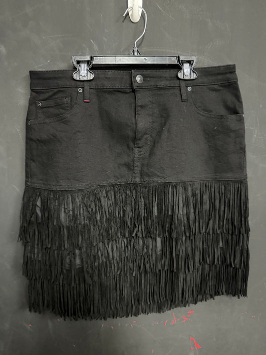 Western Goth- Miranda Lambert Fringe Skirt-XXL